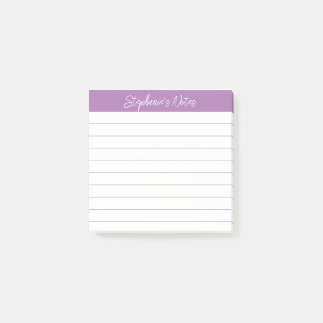 Klassische Skriptnotizen Lavendel gefüttert Post-it Klebezettel (Vorderseite)