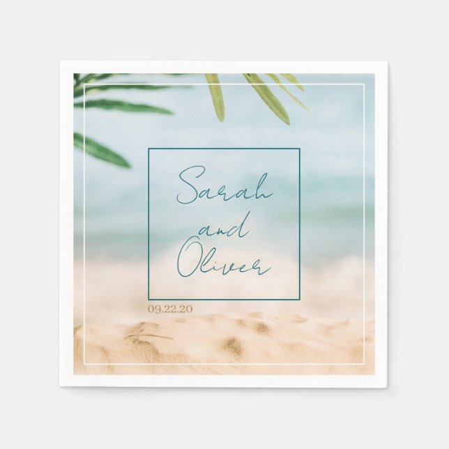 Klassische Sommerhochzeit Serviette (Vorderseite)