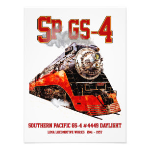 Klassische Southern Pacific GS-4-Dampflokomotive Fotodruck