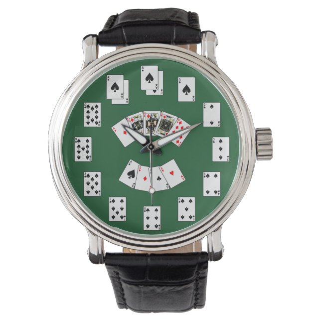 Klassische Spielkarte Armbanduhr (Vorderseite)