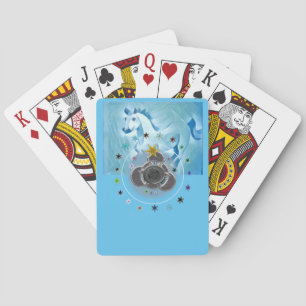 Klassische Spielkarten Blaues Pferd