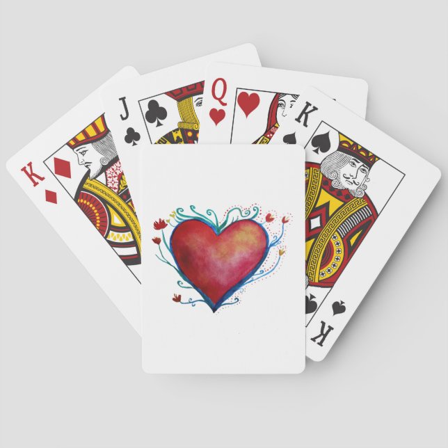 Klassische Spielkarten des Herzens (Rückseite)