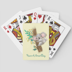 Klassische Spielkarten für Mutter und Baby Koalas