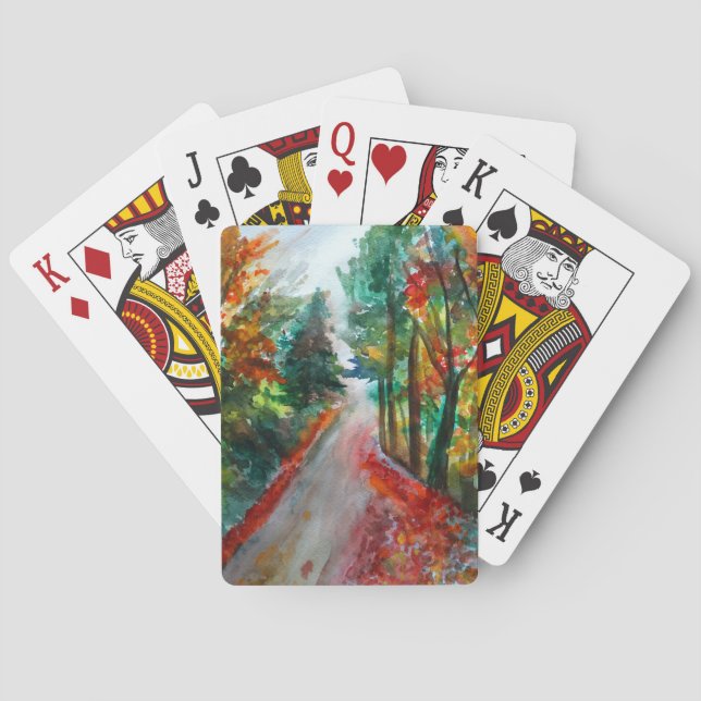 Klassische Spielkarten Herbstliche Landschaft Wass (Rückseite)