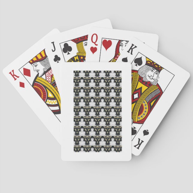 Klassische Spielkarten in Schwarzweiß (Rückseite)