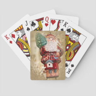 Klassische Spielkarten mit antikem Weihnachtsmann