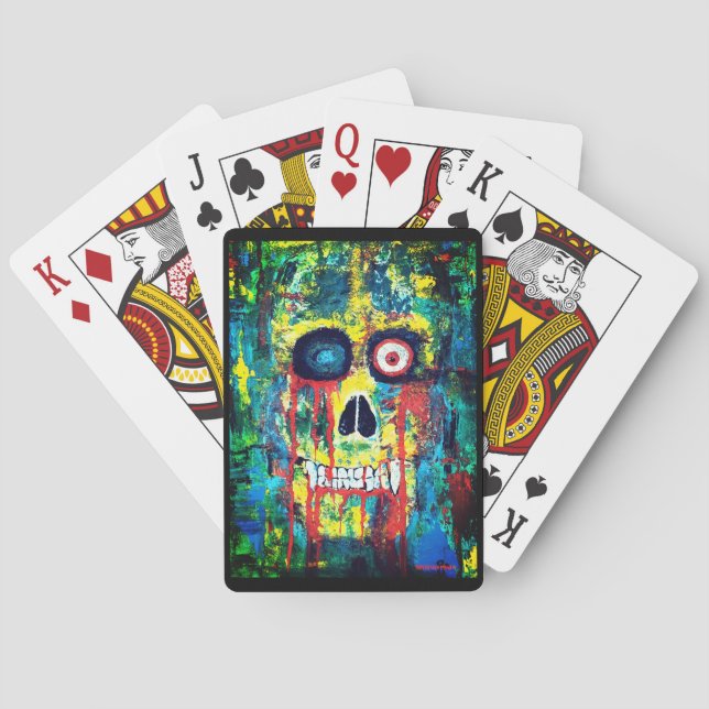 Klassische Spielkarten mit Art Skull (Rückseite)