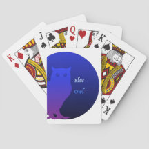 Klassische Spielkarten mit Blue Owl Logo
