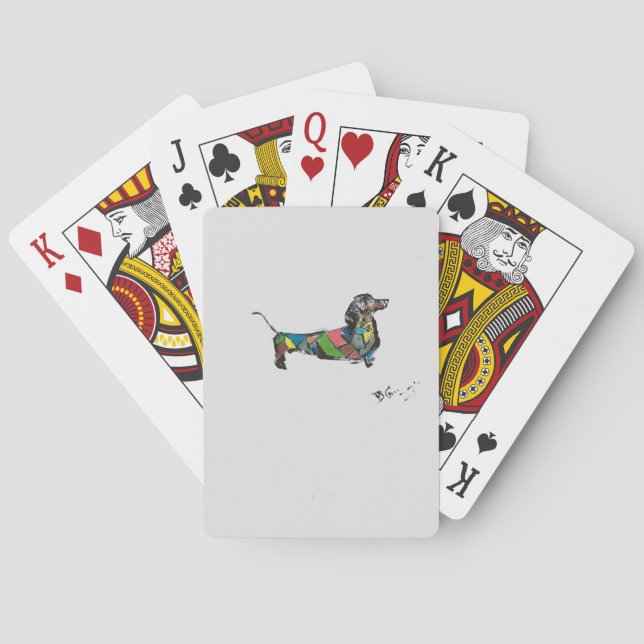 Klassische Spielkarten mit Dackel (Rückseite)