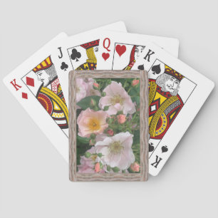 Klassische Spielkarten mit rosa Rosen