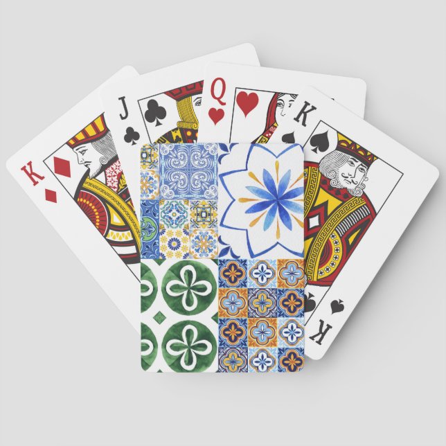 Klassische Spielkarten Portugiesische Fliesen (Rückseite)