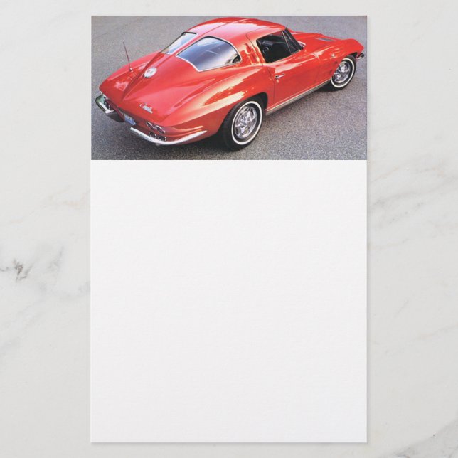 Klassische Split Window Red Corvette Briefpapier (Vorderseite)
