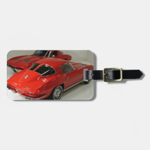 Klassische Split Window Red Corvette Gepäckanhänger