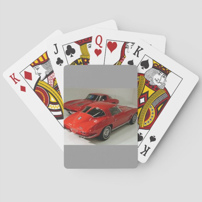Klassische Split Window Red Corvette Spielkarten (Rückseite)