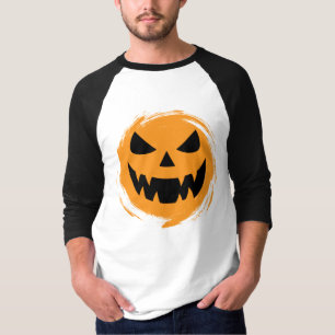 Klassische, spukhafte Kürbisgesicht T-Shirt