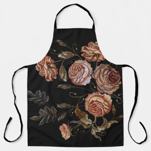 Klassische Stickerei Vintage Knospen von Rose Must Schürze