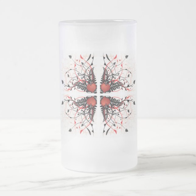 Klassische Stilrichtungen - Herz Mattglas Bierglas (Mittel)