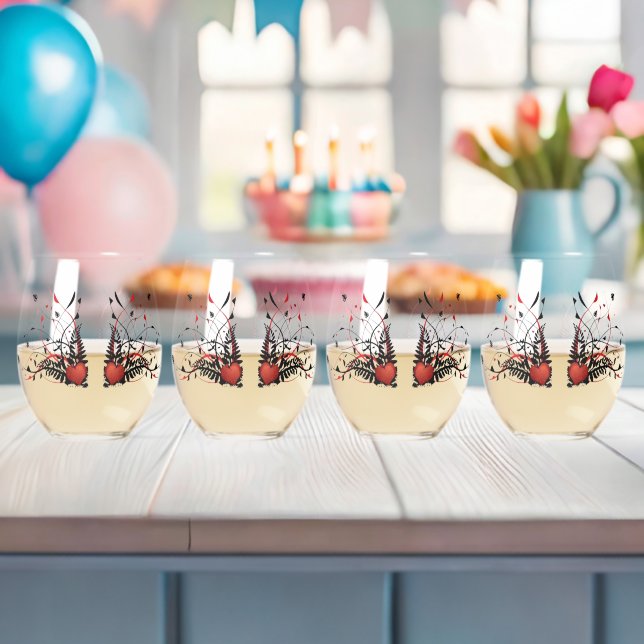 Klassische Stilrichtungen - Herz Weinglas Ohne Stiel (Insitu (Baby Party))