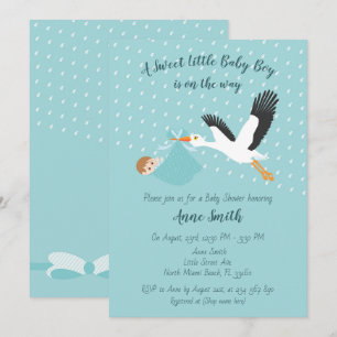 Klassische Stork Baby Shower Einladung