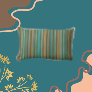 Klassische Streifen Aquamarine Clay-Shades Brown Lendenkissen