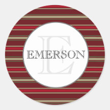 Klassische Streifen Burgundy Red Tan White Custom