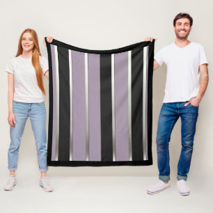 Klassische Streifen Lila Schwarz und Silber Fleecedecke