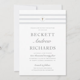 Klassische Stripe religiöse Taufe Einladung