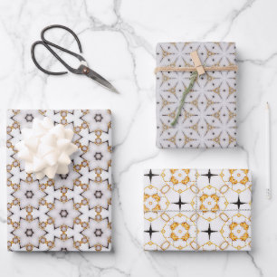 Klassische Stylische Navy Gold und Weiß Geschenkpapier Set