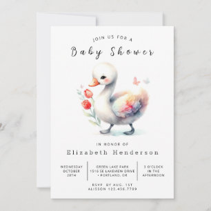 Klassische Swan Baby Dusche Einladung