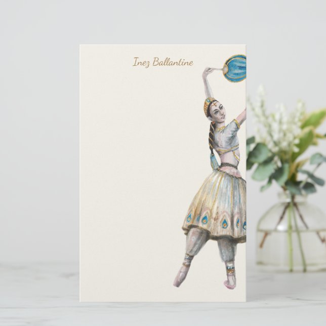 Klassische Tänzerin Personalisiert Stationery Briefpapier (Stehend Vorderseite)