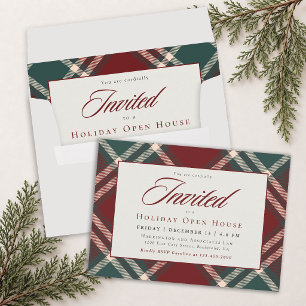 Klassische Tartan-Karo-Geschäfts-Weihnachtsfeier Einladung