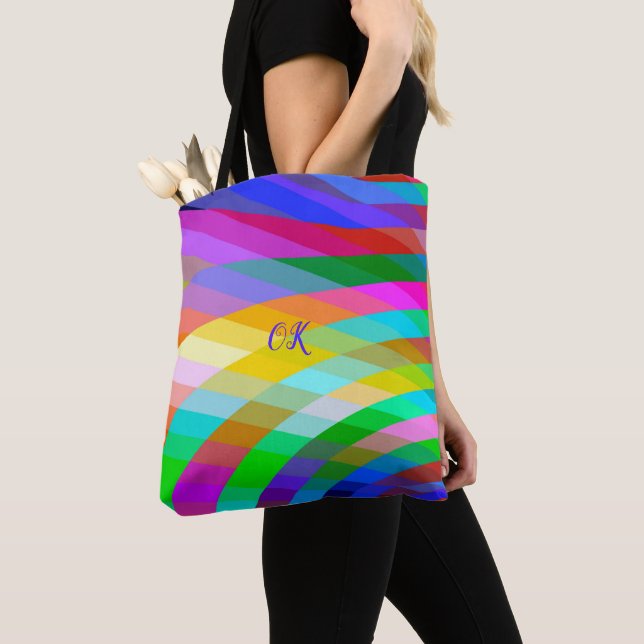 Klassische Tasche mit hellen, feinen, mehrfarbigen (Von Nahem)