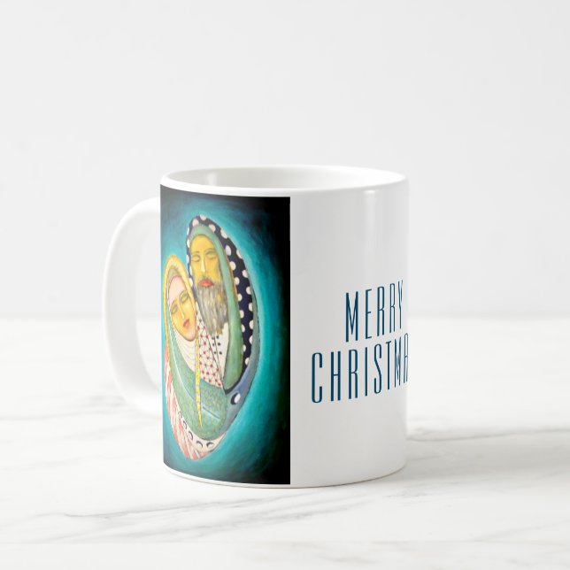Klassische Tasse Frohe Weihnachten (Vorderseite Links)