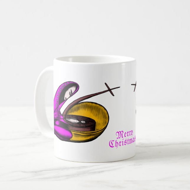 Klassische Tasse Frohe Weihnachten (Vorderseite Links)