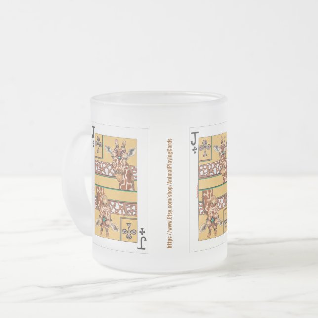 Klassische Tasse, Jack von Clubs: Giraffe Mattglastasse (Vorderseite Links)