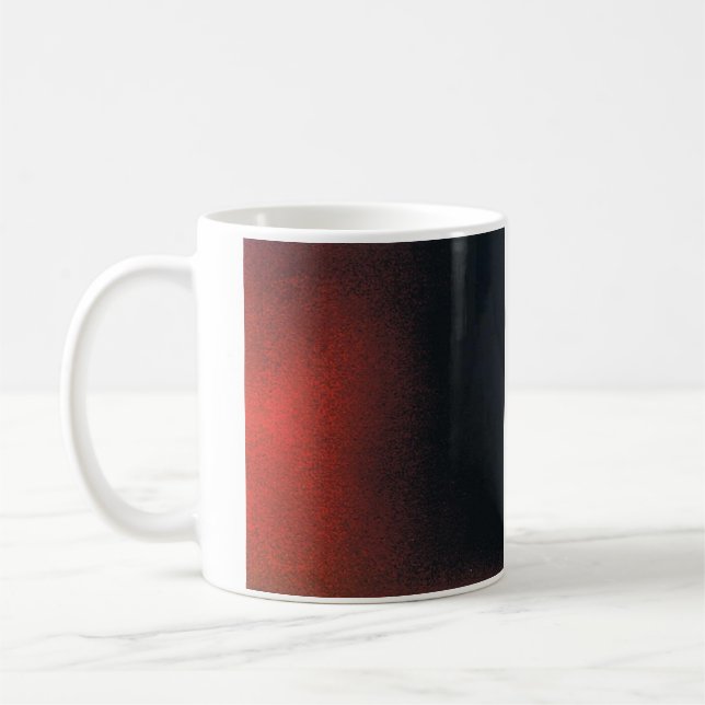 Klassische Tasse mit rotem bis schwarzem Design (Links)