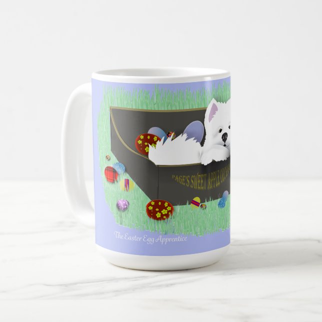 Klassische Tasse SamPup Ostereier Lehrling (Vorderseite Links)