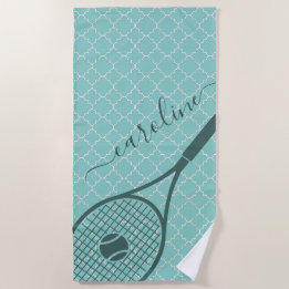 Klassische Tennis Racket Ball Girl's Name Sport St Strandtuch