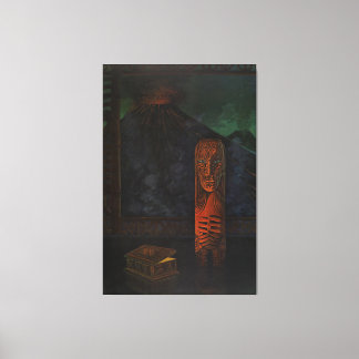 Klassische Tiki Exotica Mitte des Jahrhunderts Leinwanddruck