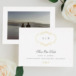 klassische traditionelle goldene Hochzeit Save-the Folieneinladung