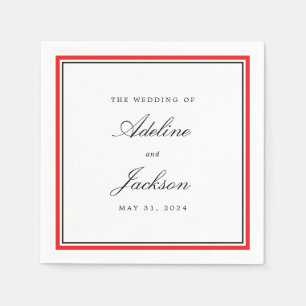 Klassische traditionelle Hochzeit in Rot und Schwa Serviette