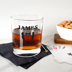 Klassische Trauzeugen-Fliege Smoking Whiskyglas