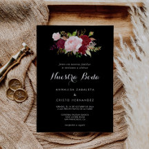 Klassische tropische Black Burgundy-Hochzeit