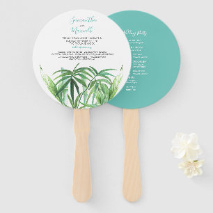 Klassische Tropische Blätter Hochzeitsprogramm Fan Fächer