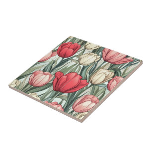 Klassische Tulip Blume Fliesen für gemütliche Inne