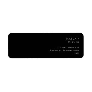 Klassische Typografie   Black Return Address Label