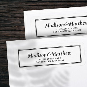 Klassische Typografie Gerahmt Hochzeit-Rücksendead