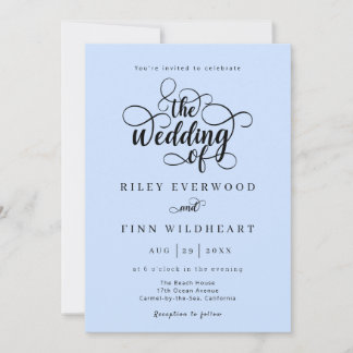 Klassische Typografie-Skripteinladung zur Hochzeit Einladung