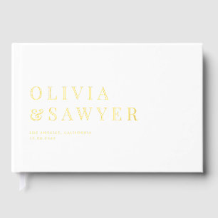 Klassische Typografie, White Foto Wedding Gästebuch