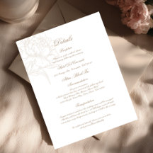 Klassische Umriss-Blumendetails Einlagekarte